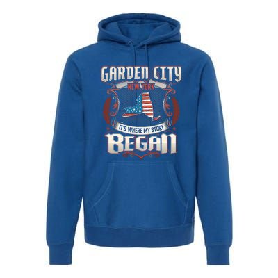 Garden City New York Usa Flag 4th Of July Meaningful Gift Premium Hoodie