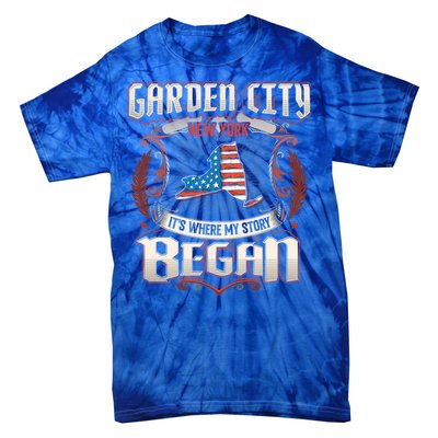 Garden City New York Usa Flag 4th Of July Meaningful Gift Tie-Dye T-Shirt