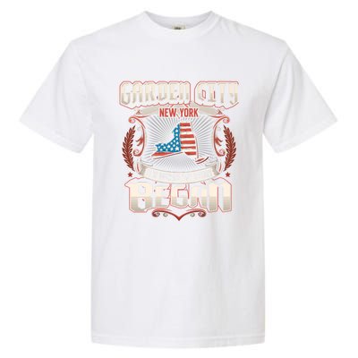 Garden City New York Usa Flag 4th Of July Meaningful Gift Garment-Dyed Heavyweight T-Shirt