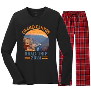 Grand Canyon National Park Road Trip 2024 Family Vacation Women's Long Sleeve Flannel Pajama Set 