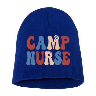 Groovy Camp Nurse 4th Of July Usa America Patriotic American Gift Short Acrylic Beanie