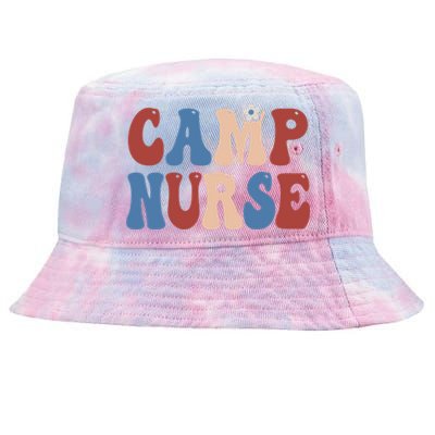 Groovy Camp Nurse 4th Of July Usa America Patriotic American Gift Tie-Dyed Bucket Hat