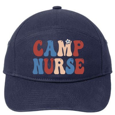 Groovy Camp Nurse 4th Of July Usa America Patriotic American Gift 7-Panel Snapback Hat