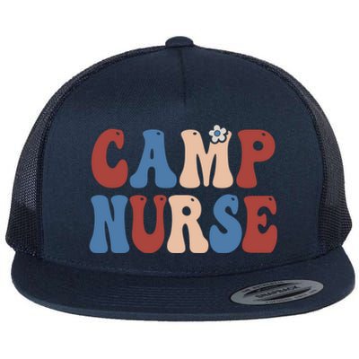 Groovy Camp Nurse 4th Of July Usa America Patriotic American Gift Flat Bill Trucker Hat