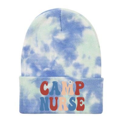 Groovy Camp Nurse 4th Of July Usa America Patriotic American Gift Tie Dye 12in Knit Beanie