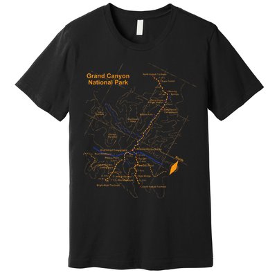 Grand Canyon National Park Trail Map Hiking Love Premium T-Shirt
