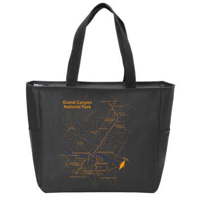 Grand Canyon National Park Trail Map Hiking Love Zip Tote Bag