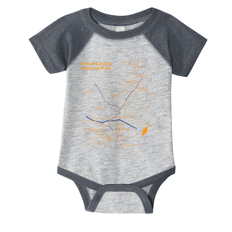 Grand Canyon National Park Trail Map Hiking Love Infant Baby Jersey Bodysuit