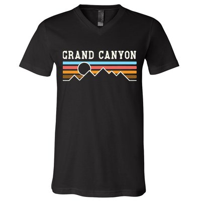 Grand Canyon National Park Retro Camping Hiking V-Neck T-Shirt