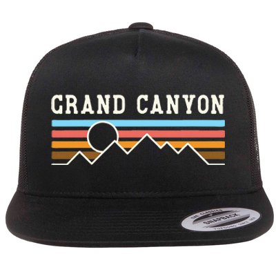 Grand Canyon National Park Retro Camping Hiking Flat Bill Trucker Hat