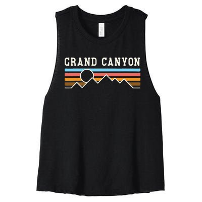 Grand Canyon National Park Retro Camping Hiking Women's Racerback Cropped Tank