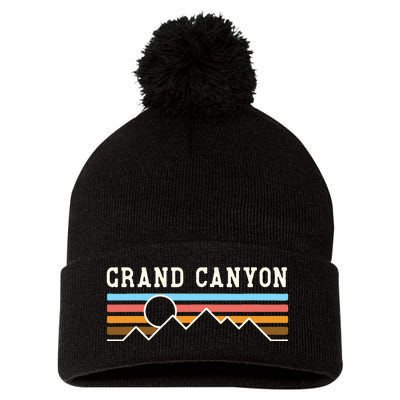 Grand Canyon National Park Retro Camping Hiking Pom Pom 12in Knit Beanie