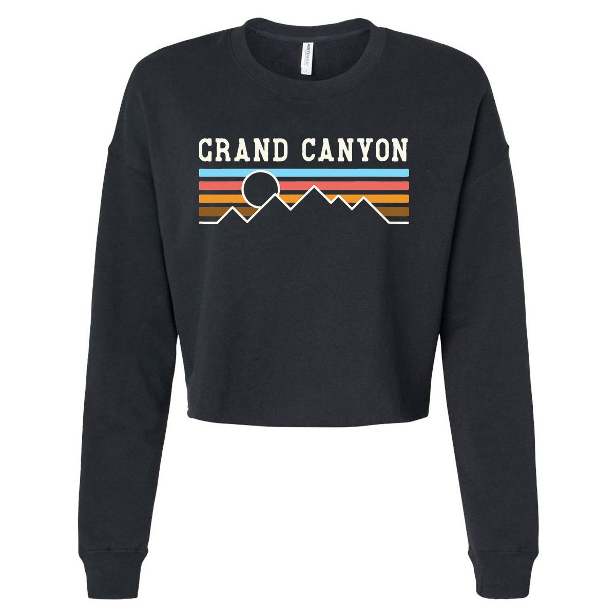 Grand Canyon National Park Retro Camping Hiking Cropped Pullover Crew
