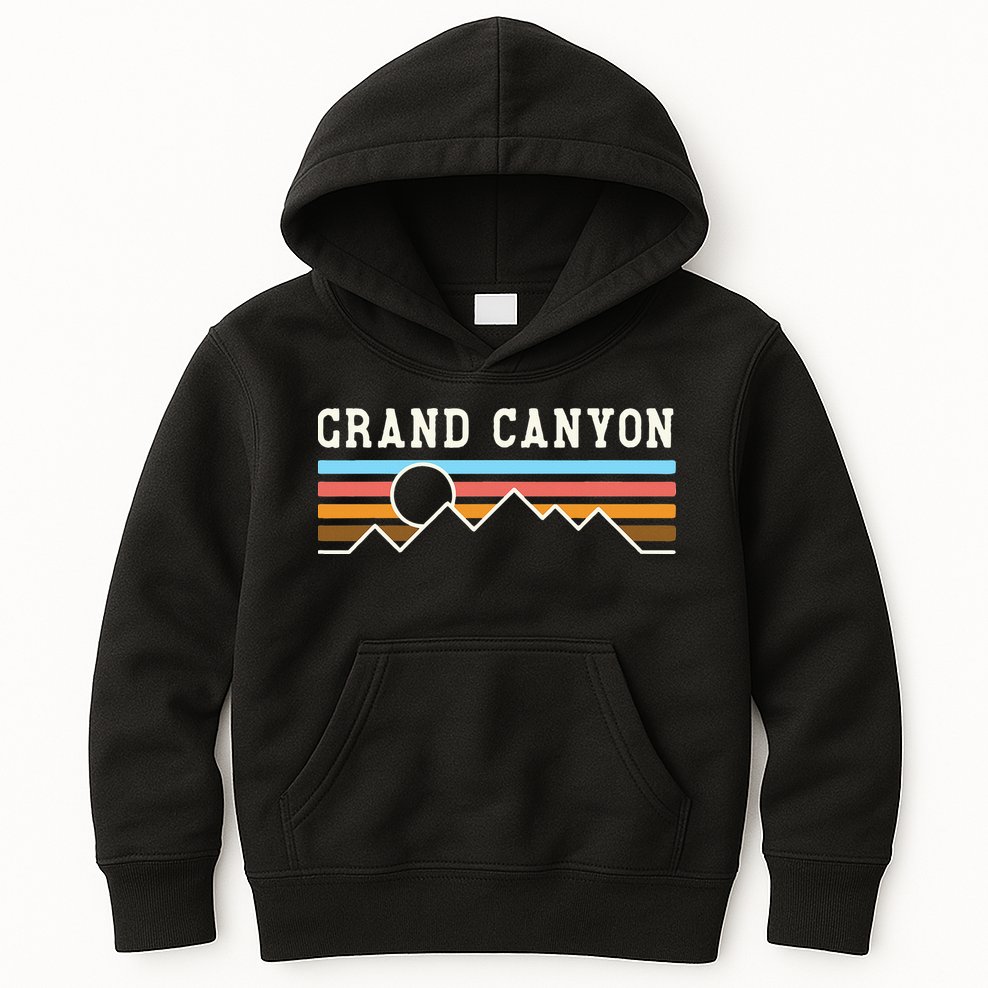 Grand Canyon National Park Retro Camping Hiking Kids Hoodie