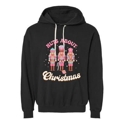 Groovy Cute Nuts About Christmas Funny Christmas Nutcracker Garment-Dyed Fleece Hoodie