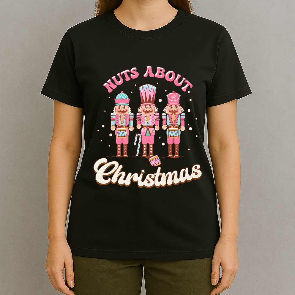 Groovy Cute Nuts About Christmas Funny Christmas Nutcracker T-Shirt