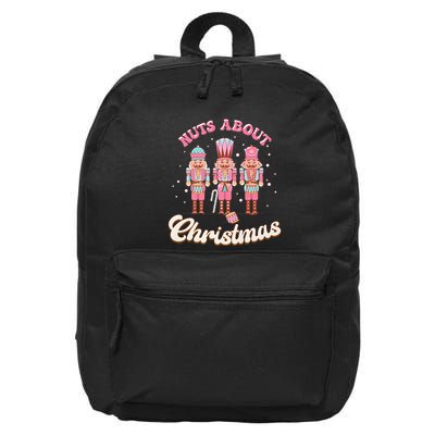 Groovy Cute Nuts About Christmas Funny Christmas Nutcracker 16 in Basic Backpack
