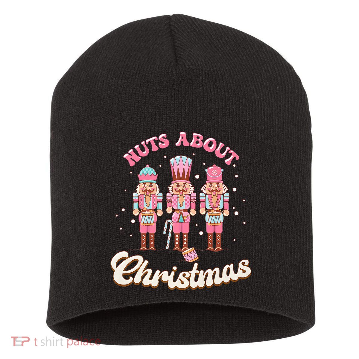 Groovy Cute Nuts About Christmas Funny Christmas Nutcracker Short Acrylic Beanie