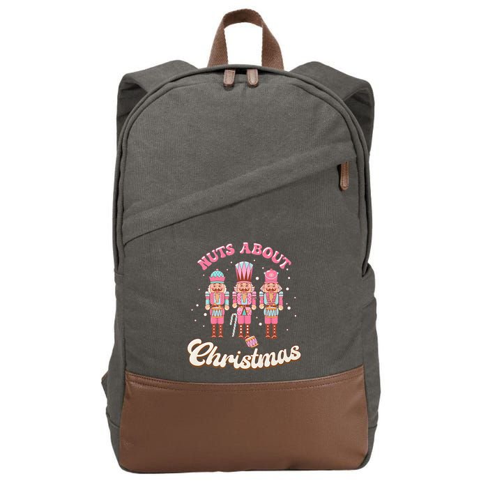 Groovy Cute Nuts About Christmas Funny Christmas Nutcracker Cotton Canvas Backpack