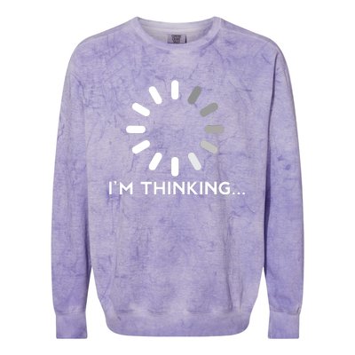 Gaming Computer Nerd Geek Thinking Gamer Colorblast Crewneck Sweatshirt