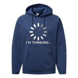 Gaming Computer Nerd Geek Thinking Gamer Performance Fleece Hoodie