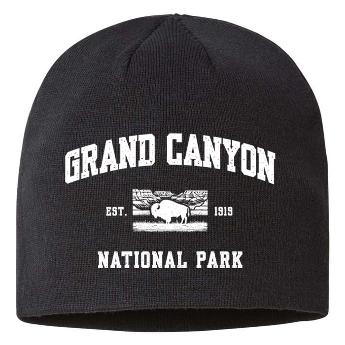 Grand Canyon National Park Sports Text Vintage Retro Bison Sustainable Beanie