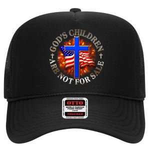 Gods Children Not Are For Sale American USA Flag High Crown Mesh Back Trucker Hat