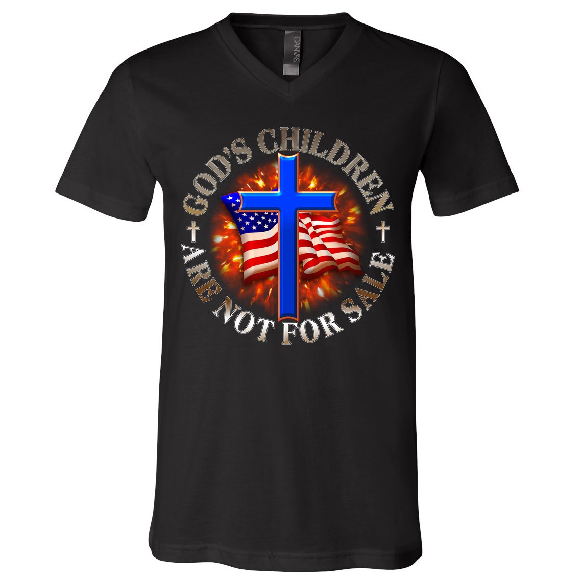 Gods Children Not Are For Sale American USA Flag V-Neck T-Shirt