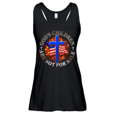 Gods Children Not Are For Sale American USA Flag Ladies Essential Flowy Tank
