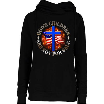 Gods Children Not Are For Sale American USA Flag Womens Funnel Neck Pullover Hood