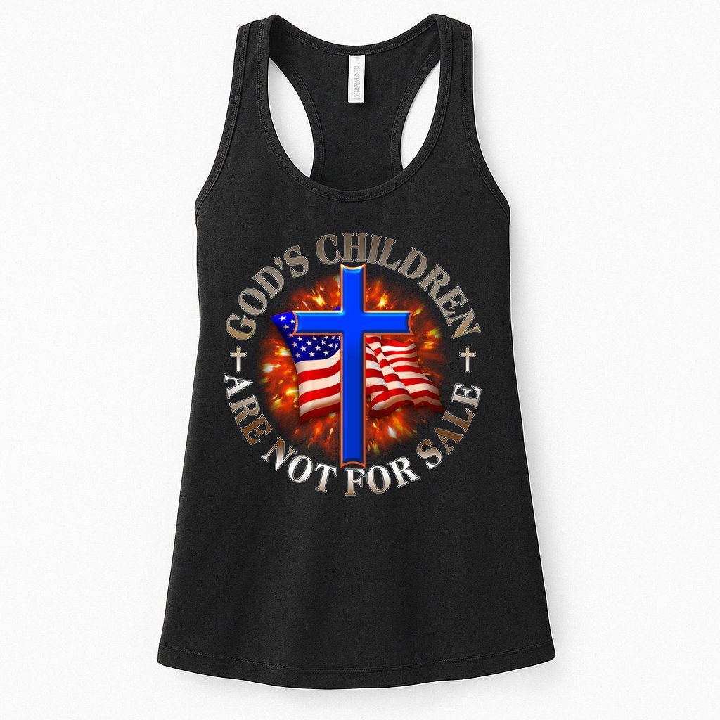 Gods Children Not Are For Sale American USA Flag Womens Tank Top
