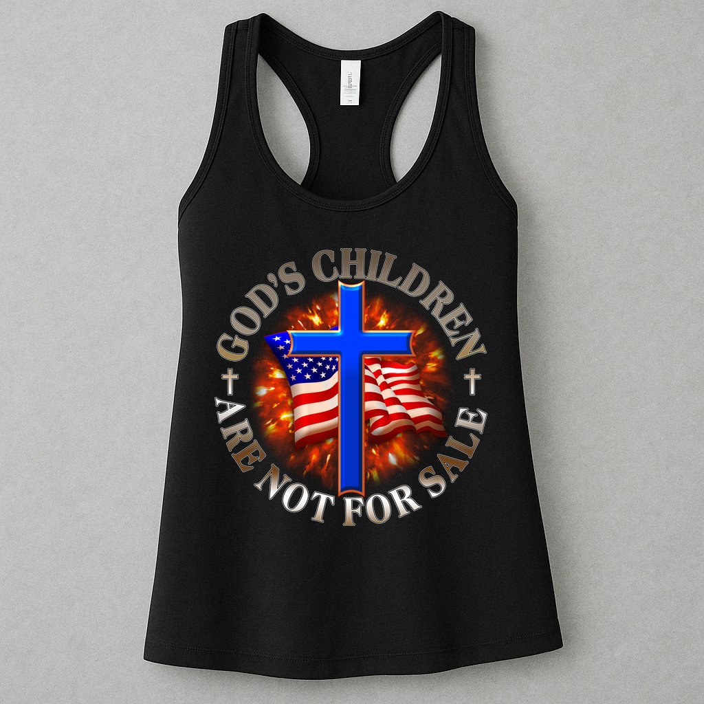 Gods Children Not Are For Sale American USA Flag Womens Tank Top