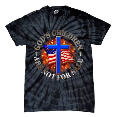 Gods Children Not Are For Sale American USA Flag Tie-Dye T-Shirt
