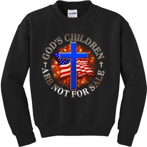 Gods Children Not Are For Sale American USA Flag Kids Sweatshirt