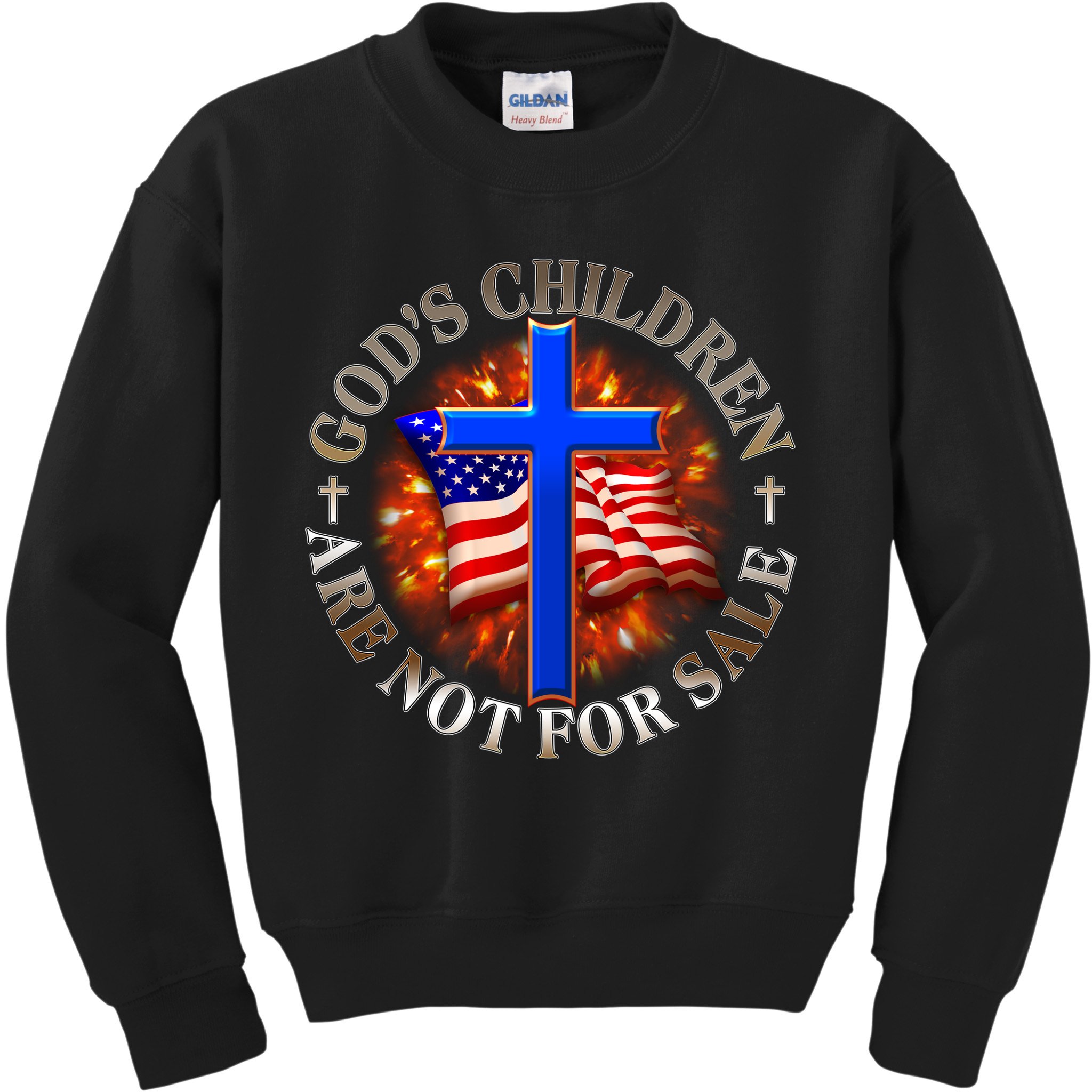 Gods Children Not Are For Sale American USA Flag Kids Sweatshirt