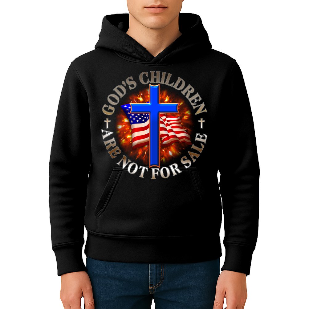 Gods Children Not Are For Sale American USA Flag Kids Hoodie