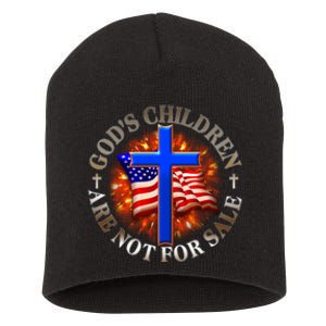 Gods Children Not Are For Sale American USA Flag Short Acrylic Beanie