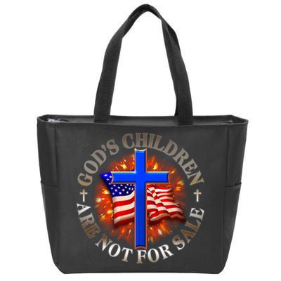 Gods Children Not Are For Sale American USA Flag Zip Tote Bag