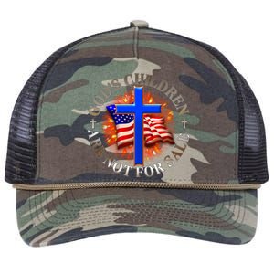 Gods Children Not Are For Sale American USA Flag Retro Rope Trucker Hat Cap