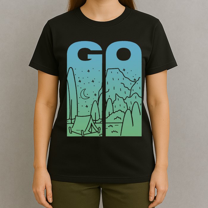 Go Camping original design for camp and wilderness campers T-Shirt