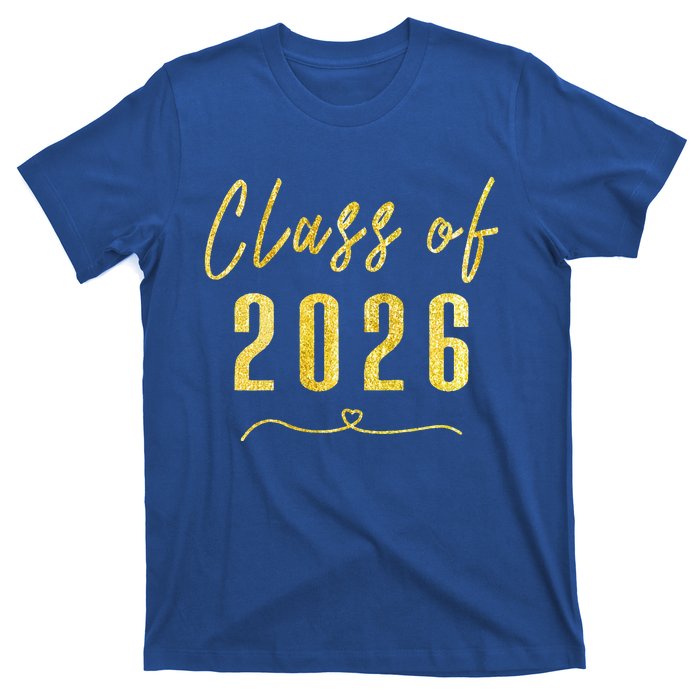 Gold Class Of 2026 Student Gift High School College T-Shirt