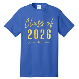 Gold Class Of 2026 Student Gift High School College Tall T-Shirt