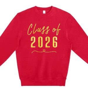 Gold Class Of 2026 Student Gift High School College Premium Crewneck Sweatshirt