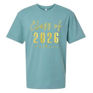 Gold Class Of 2026 Student Gift High School College Sueded Cloud Jersey T-Shirt