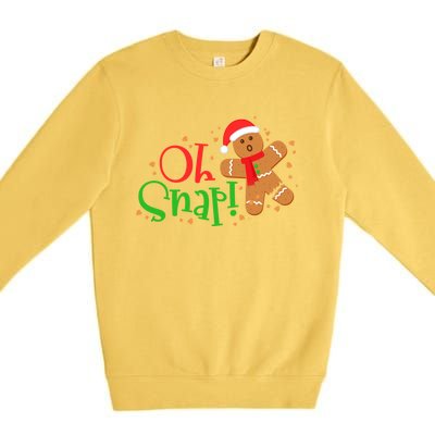 Gingerbread Christmas Oh Snap! Baking Baker Holiday Meaningful Gift Premium Crewneck Sweatshirt