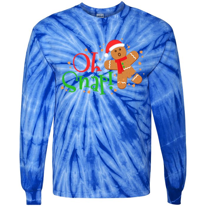 Gingerbread Christmas Oh Snap! Baking Baker Holiday Meaningful Gift Tie-Dye Long Sleeve Shirt