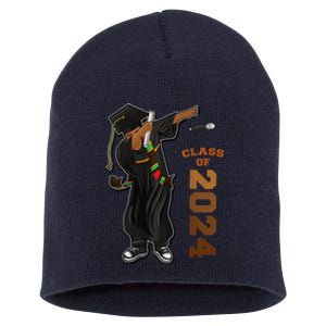 Graduation Class Of 2024 Dabbing Black Kente Stole Short Acrylic Beanie