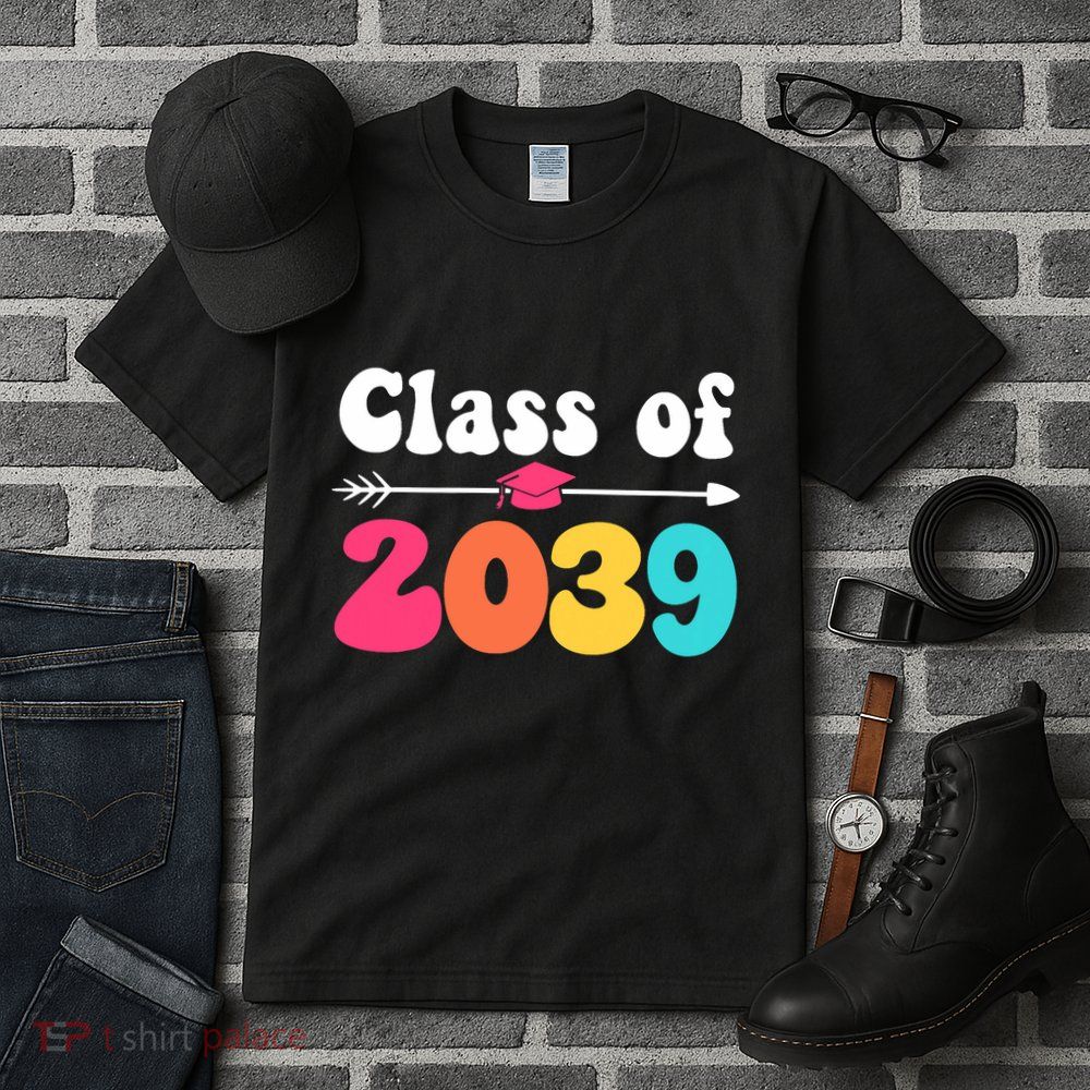 Groovy Class Of 2039 Graduation Senior 2039 Tall T-Shirt