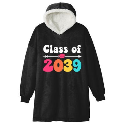 Groovy Class Of 2039 Graduation Senior 2039 Hooded Wearable Blanket