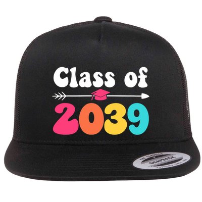 Groovy Class Of 2039 Graduation Senior 2039 Flatbill Hat